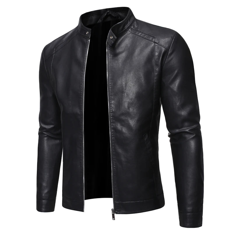 Men's Faux Leather Jacket Motorcycle 8XL Black PU Leather
