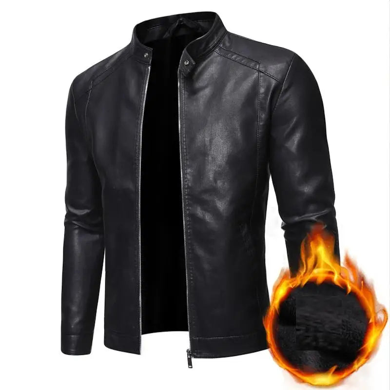 Men's Faux Leather Jacket Motorcycle 8XL Black PU Leather