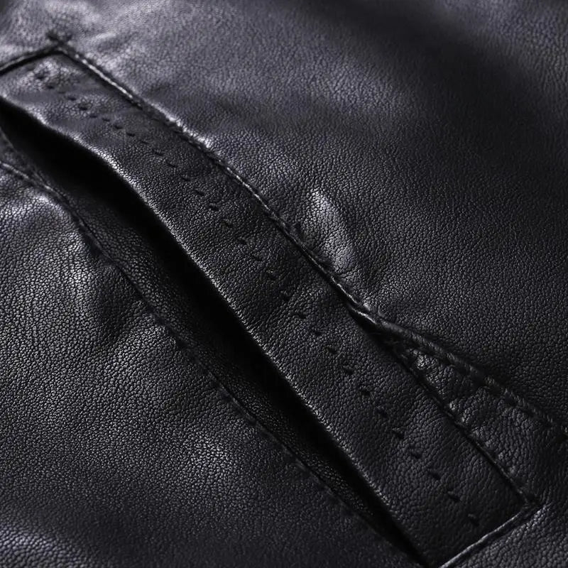 Men's Faux Leather Jacket Motorcycle 8XL Black PU Leather