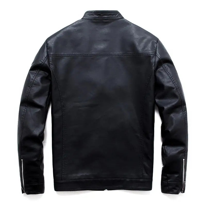 Men's Faux Leather Jacket Motorcycle 8XL Black PU Leather