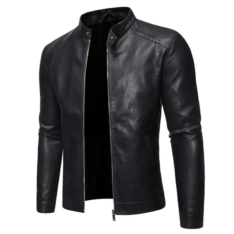 Men's Faux Leather Jacket Motorcycle 8XL Black PU Leather