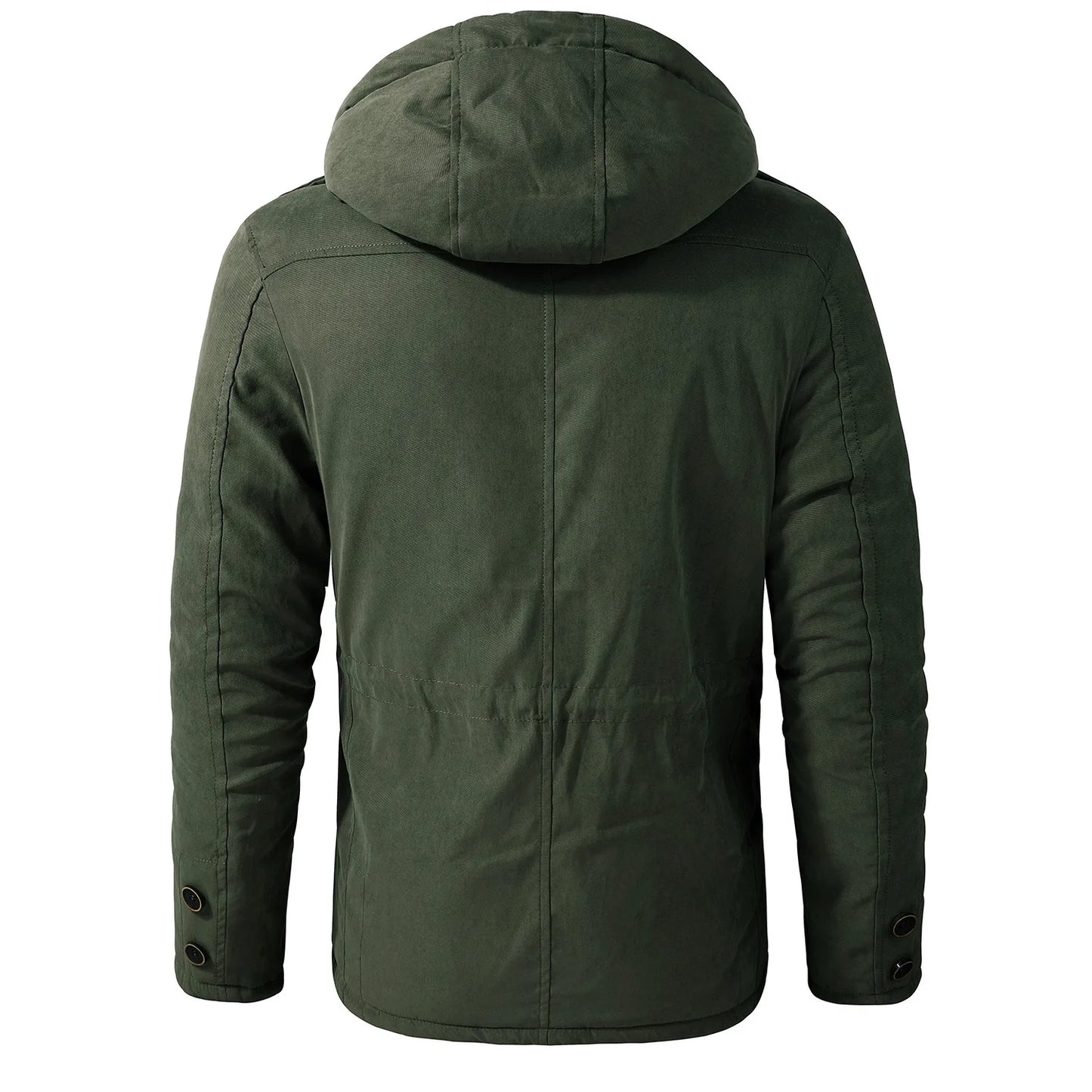 Men's Winter Fleece Parka Windproof Hooded Jacket Fur Liner