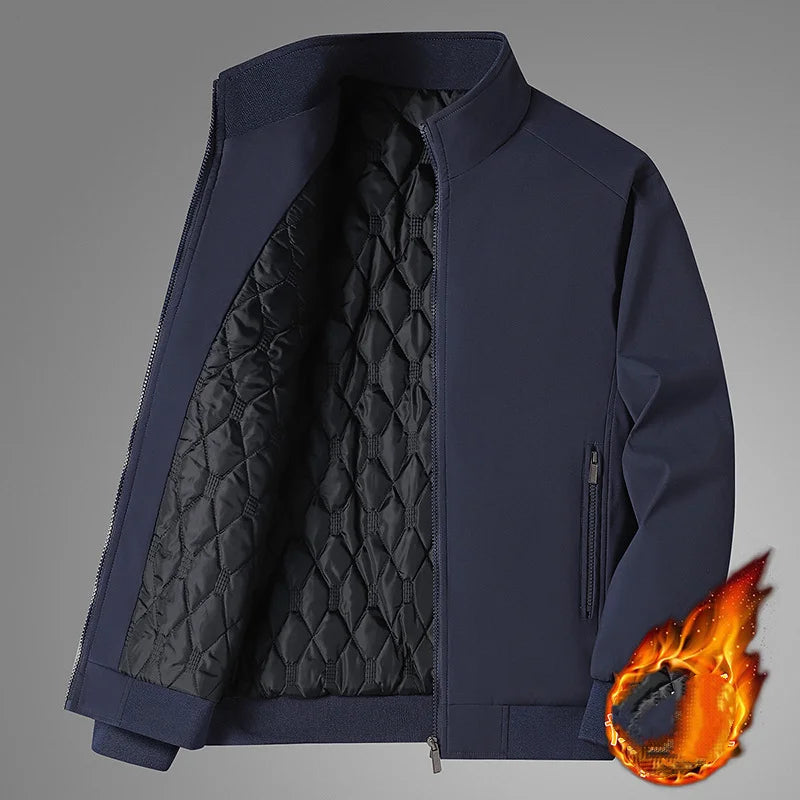 Men's Winter Fleece Bomber Jacket Warm Parka Windbreaker