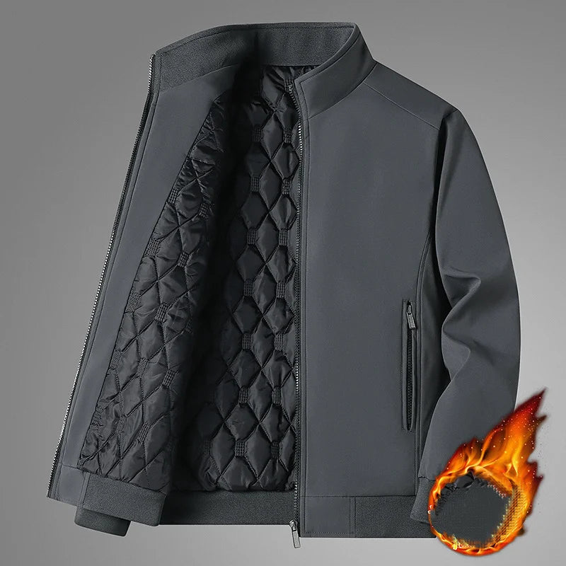 Men's Winter Fleece Bomber Jacket Warm Parka Windbreaker