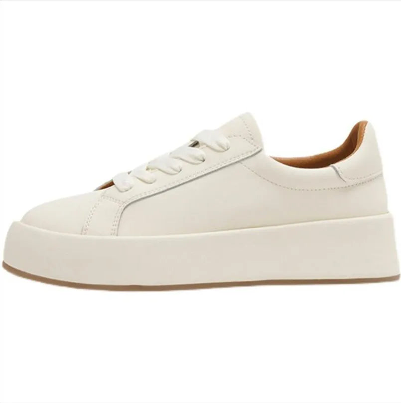 Women's Leather Sneakers 5.5cm Platform Casual Tennis
