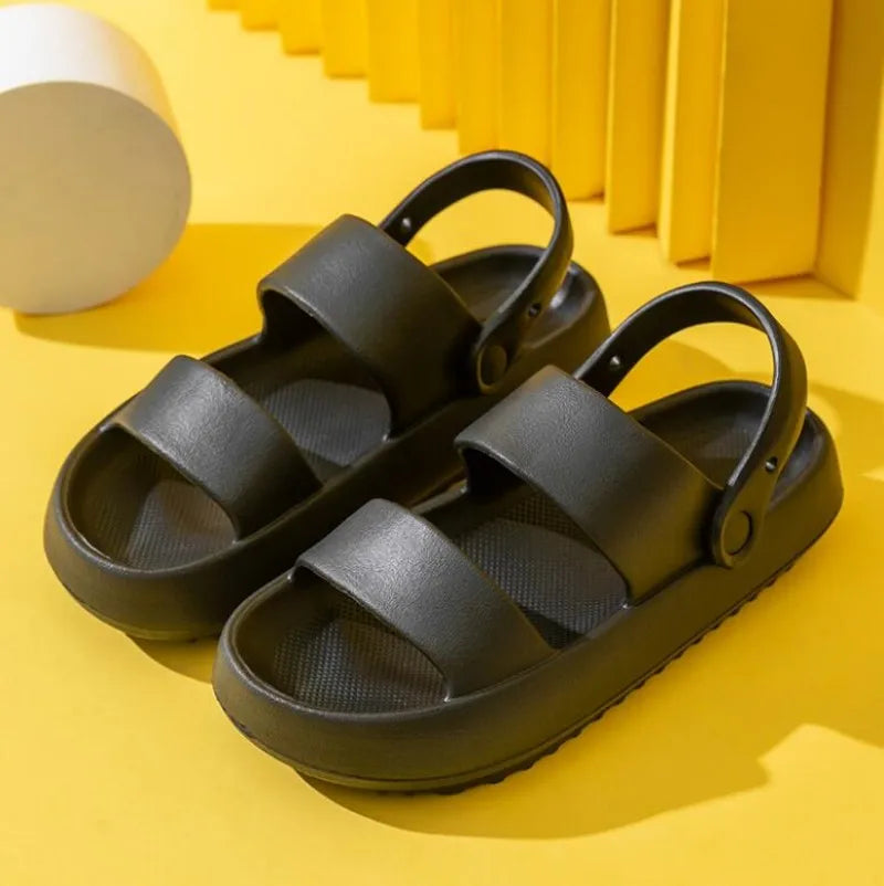 Women's Beach Sandals Green Soft Sole EVA Slides Non-Slip