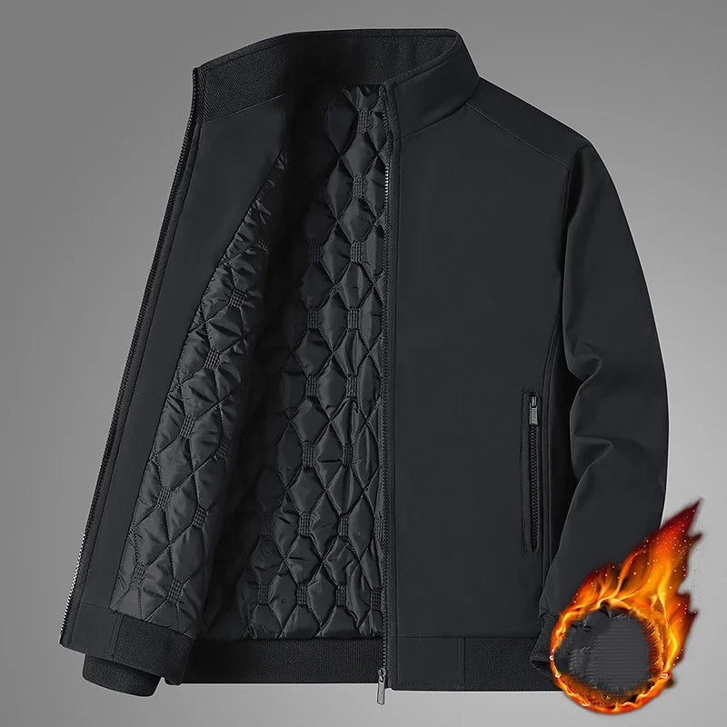 Men's Winter Fleece Bomber Jacket Warm Parka Windbreaker
