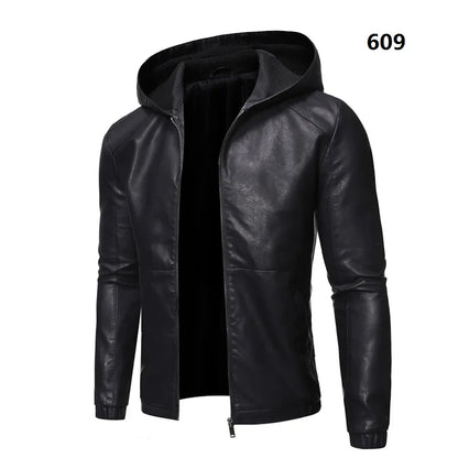 Men's Faux Leather Jacket Motorcycle 8XL Black PU Leather