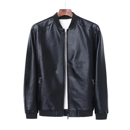 Men's Faux Leather Jacket Motorcycle 8XL Black PU Leather