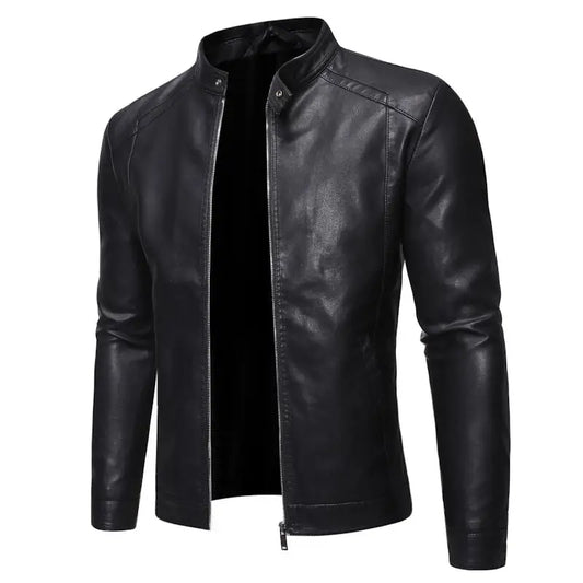 Men's Faux Leather Jacket Motorcycle 8XL Black PU Leather