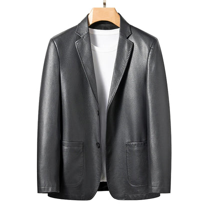 Men's Sheep Leather Jacket Slim Fit Black Brown