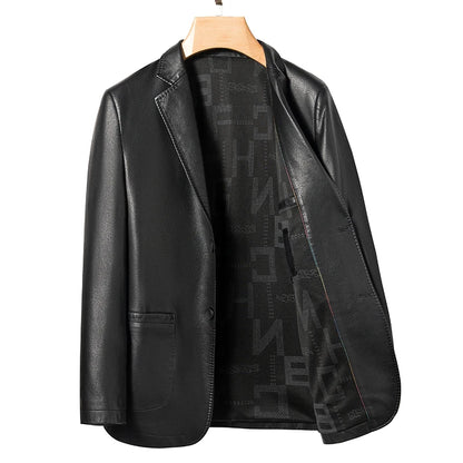 Men's Sheep Leather Jacket Slim Fit Black Brown