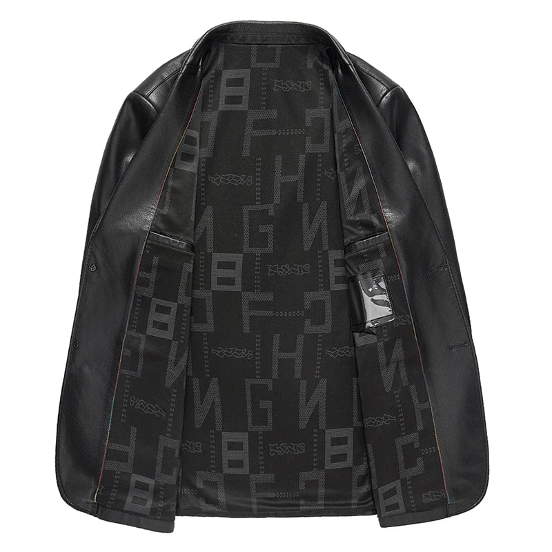Men's Sheep Leather Jacket Slim Fit Black Brown