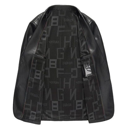 Men's Sheep Leather Jacket Slim Fit Black Brown