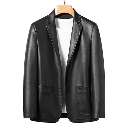 Men's Sheep Leather Jacket Slim Fit Black Brown
