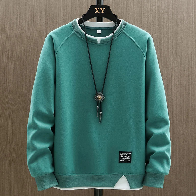 Men's Harajuku Sweatshirt Solid Color O-Neck Hip Hop Hoodie