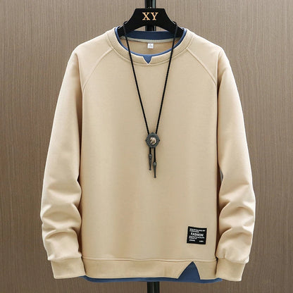 Men's Harajuku Sweatshirt Solid Color O-Neck Hip Hop Hoodie