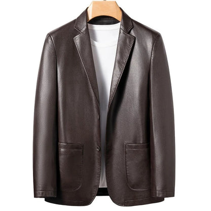 Men's Leather Jacket Fashion Suit Coat