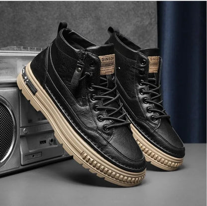 Men's High Top Casual Boots Korean Style Ankle Boots