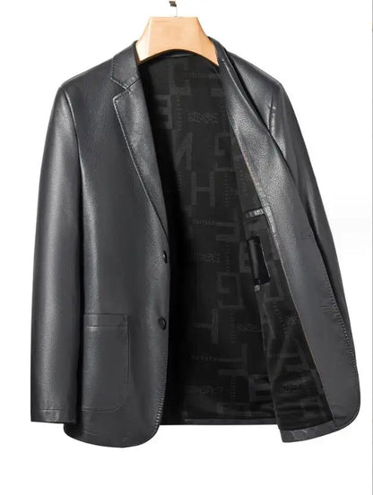 Men's Leather Jacket Fashion Suit Coat
