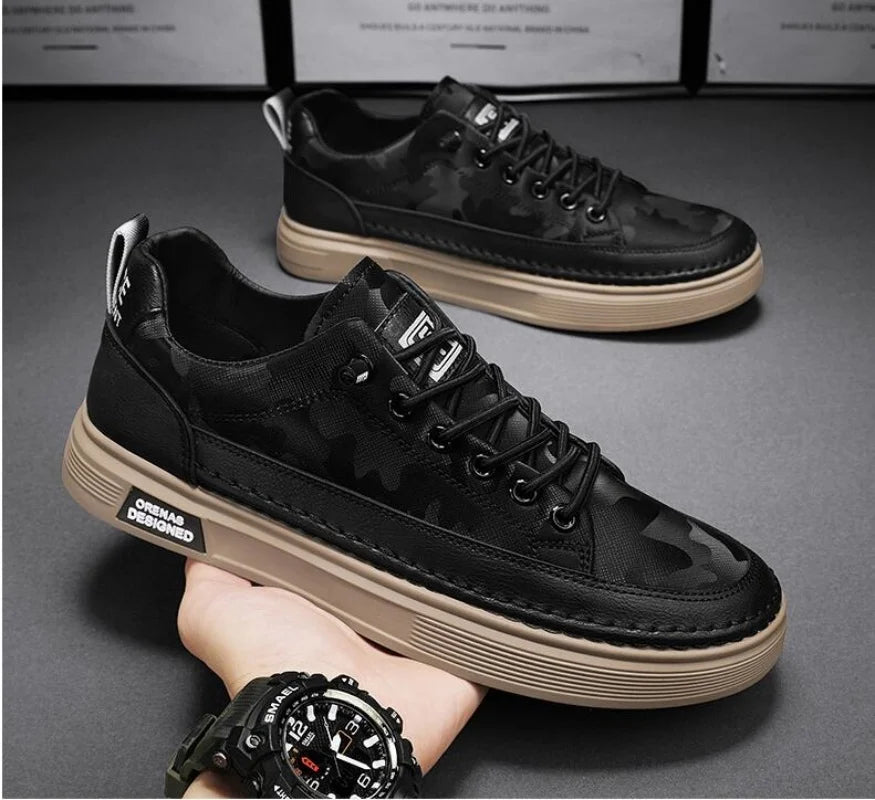 Men's Platform Leather Loafers Casual Sneakers Outdoor Driving
