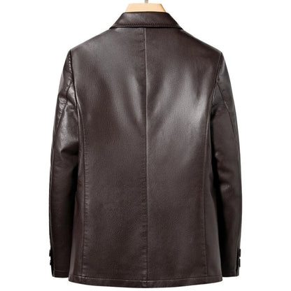 Men's Leather Jacket Fashion Suit Coat