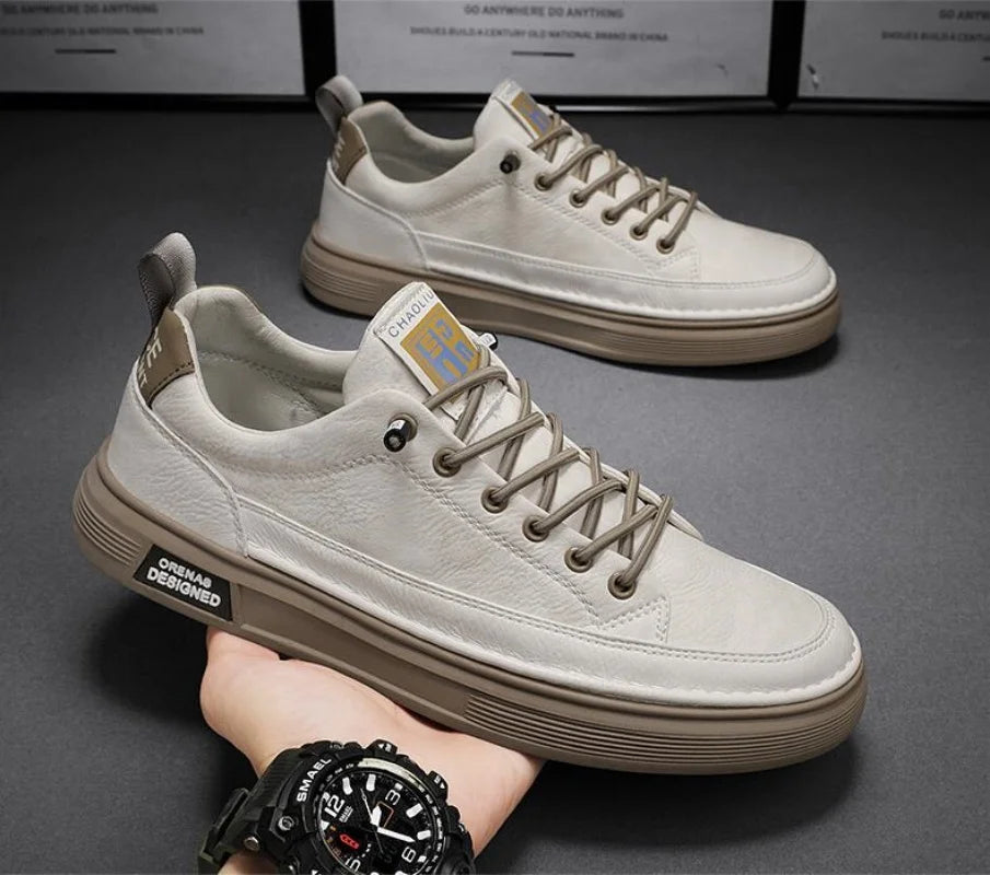 Men's Platform Leather Loafers Casual Sneakers Outdoor Driving