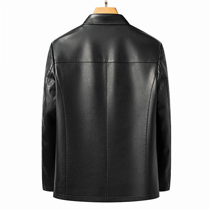 Men's Thin Lapel Leather Jacket Genuine Sheepskin Spring Autumn