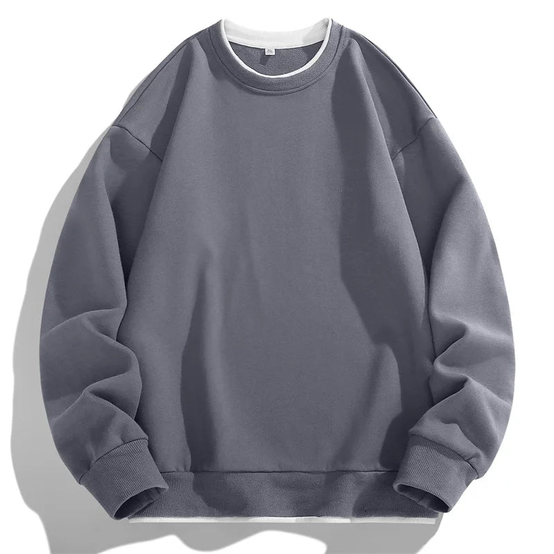 Men's Loose Hoodie Harajuku Style Solid Color Pullover