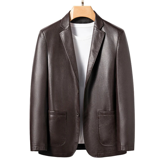 Men's Sheep Leather Jacket Slim Fit Black Brown