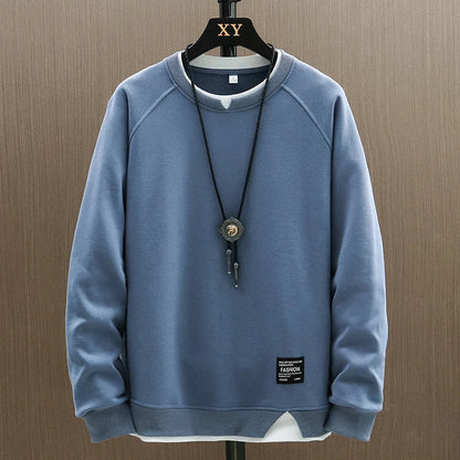 Men's Harajuku Sweatshirt Solid Color O-Neck Hip Hop Hoodie
