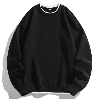 Men's Loose Hoodie Harajuku Style Solid Color Pullover