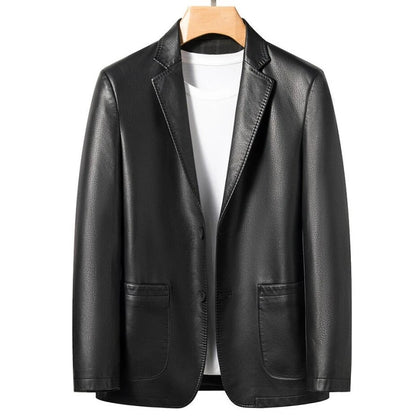 Men's Leather Jacket Fashion Suit Coat